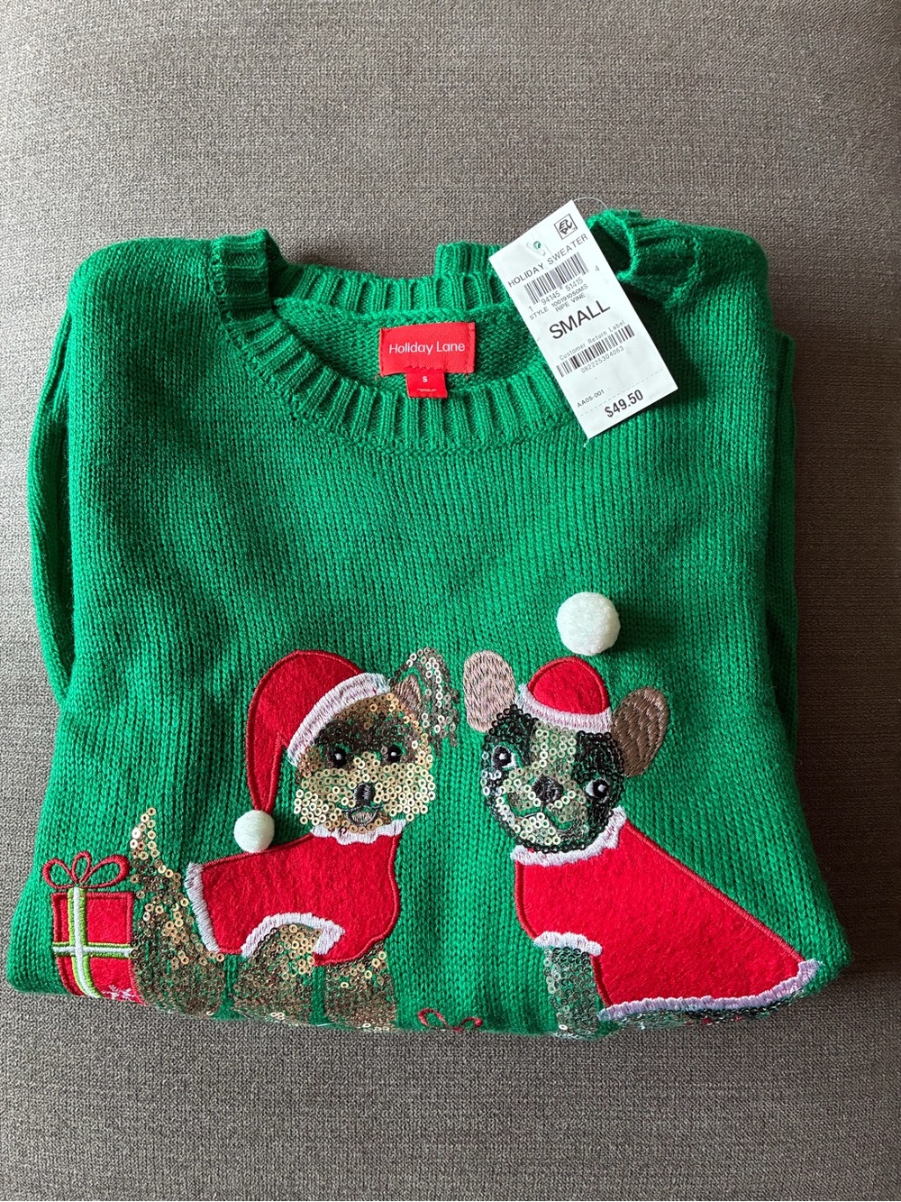 Holiday Lane Green Women's Christmas Dog Sweater - Small